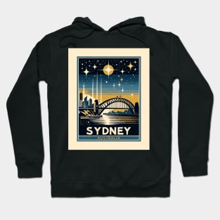 Vintage Retro Travel - Starry Night Over Sydney Hoodie